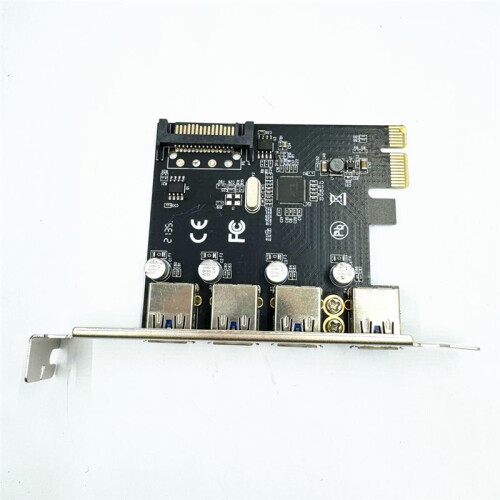 4 Port USB 3.0 PCI-E Expansion Card PCI Express PCIe USB 3.0 Hub Adapter 5Gbps Riser Controller Extender with  Power 2