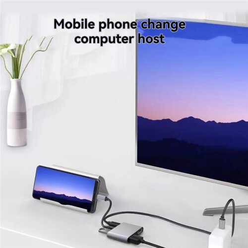 4 in 1 Type C to Dual -Compatible Extend Splitter PD USB HUB 4k Multi Displayer Converter Support for Fast Charging 1