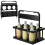 2 Pack 6Cup Drink Carrier with Handle, Foldable Reusable Cup Holder for Coffee Delivery, Black 1