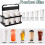 2 Pack 6Cup Drink Carrier with Handle, Foldable Reusable Cup Holder for Coffee Delivery, Black 2