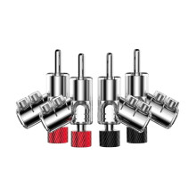 M21R Real Rhodium Plated 45 Degree Banana Connector Double Screw Speaker Locking Banana Plug Rhodium Plated