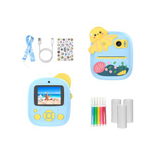 Kids Camera Print Girls Boys 1080P 48MP Print Camera-blue