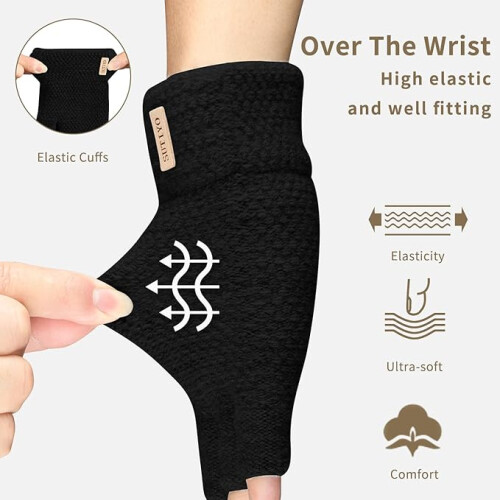 SUTIYO Fingerless Gloves Winter Gloves 2