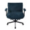 Living And Home Chenille Upholstered Cross Legged Office Chair, Blue 3