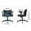 Living And Home Chenille Upholstered Cross Legged Office Chair, Blue 6