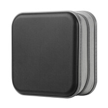 48 Disc CD DVD Storage Case Hard Plastic Zipper Wallet with Carry Strap for Car Home Travel Black