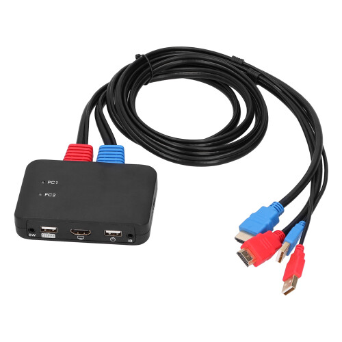 Κουτί διακόπτη KVM για ανάλυση HD, HDMI και USB Switcher που υποστηρίζει ψηφιακό ήχο και 1