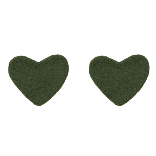 Fleece Heart Shape Coasters for Heat Resistance-Army Green