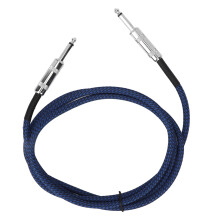 Pro Audio Cable3,5 m, 6,35 mm gitarrförstärkarkabel, rätvinklig till rak kontakt, förbättrad signalstabilitet, lågt brus, flätat skydd,