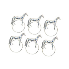 Verfijnde staande servetringen met paardenmotief voor een-Zilver
