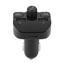 Bluetooth 5.0 FM-Transmitter für Autos: Kabelloses Freisprechen und Musikstreaming mit zwei USB-Ladegeräten, Schnellladefunktion und LED-Anzeige.