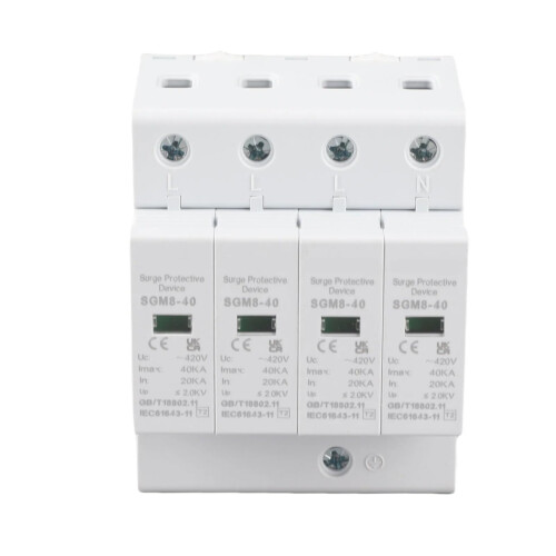 4 Pole DIN Rail Surge Protector 40KA Low Voltage Lightning Arrester for  Surge Protection