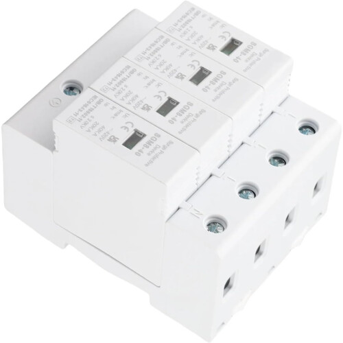 4 Pole DIN Rail Surge Protector 40KA Low Voltage Lightning Arrester for  Surge Protection 1