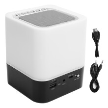 Noční světlo Bluetooth reproduktor Dotykové ovládání, stmívatelné noční světlo Vícebarevný MP3 přehrávač Budík, Hlasitý zvuk,