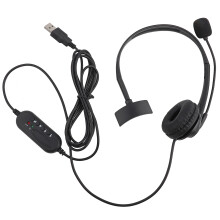 Kiváló minőségű USB-s fejhallgató kihangosítóval és hallásvédelemmel a kristálytiszta hangzásért, irodába, PC-re, laptopra,