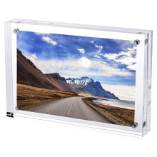 Acrylic Photo Frame 6x9cm Magnetic Lock Double Sided Clear Freestanding Desk Display