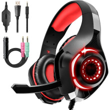 Professionella spelhörlurar, hållbara spelheadset, ultralätt komfort för längre speltid (aluminiumram), klart ljud, bra mikrofon