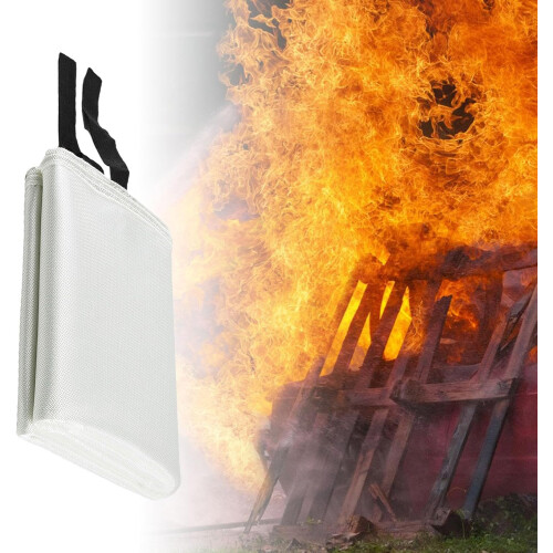 Fire Blanket 1.2x1.2m Heat Resistant for Kitchen Safety, Quick Emergency Fire Suppression 2