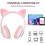 Χαριτωμένα & κομψά ακουστικά Bluetooth για γάτες, φώτα LED για παιδιά 3 ετών και άνω, ήχος 6