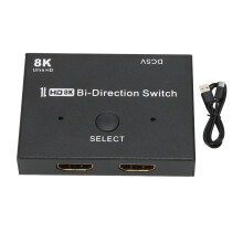 HDMI prepínač, rozbočovač pre hranie hier, HD8K, vysokorýchlostný 48 Gbps obojsmerný adaptér, podporuje 4K pri 120 Hz s jednoduchým