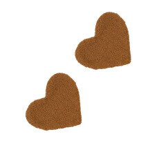 Lovely Heart Design Coasters Fleece Fabric for Hot-brown