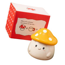 Heat Resistant Ceramic Mug-yellow mushroom gift paper box
