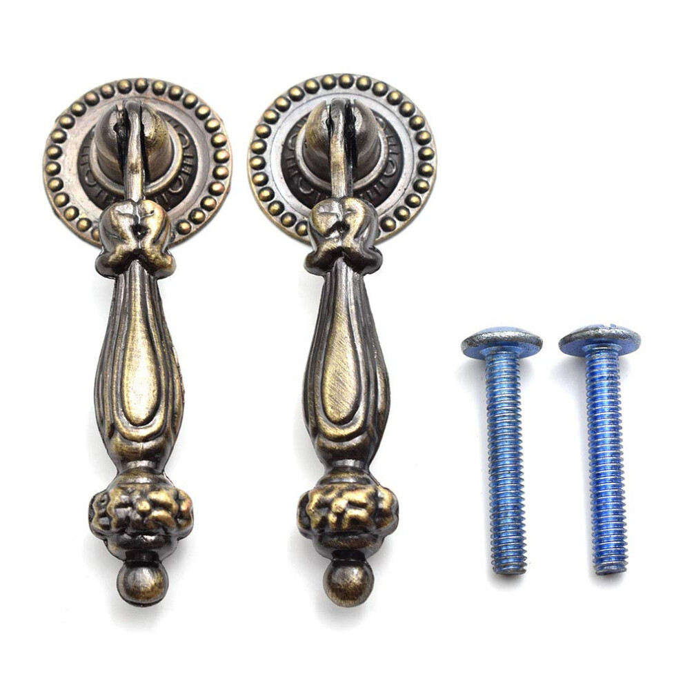 Vintage Green Bronze Cabinet Knob Antique Tear Drop Pull Handle 28Mm Zinc Alloy Single Hole 2 Pack 9426802872057