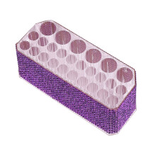 26 Hole Makeup Brush Stand Rhinestones Acrylic Cosmetic-Purple