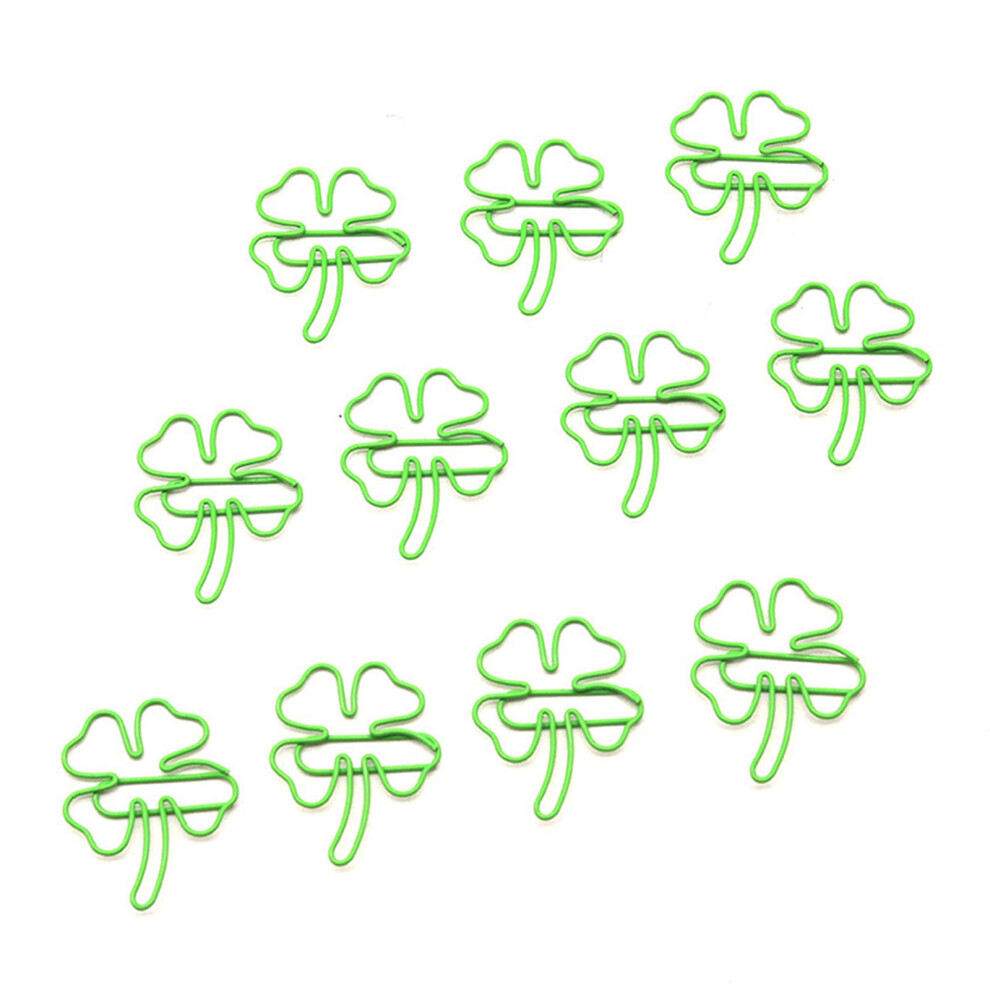 100 Pcs Decorative Paper Clips Creative Bookmarks Four Leaf 7627000441348