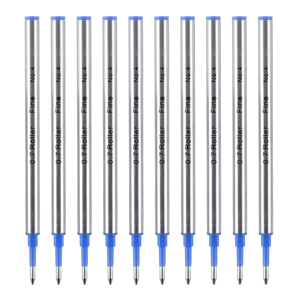 Blue 10Pcs Ballpoint Pen Refill Cartridges- 0.7 Direct Insertion