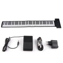 Pianoforte pieghevole a 88 tasti con Bluetooth, MIDI, scheda TF, AUX, batteria ricaricabile, luci ambientali, volume regolabile, multifunzione,