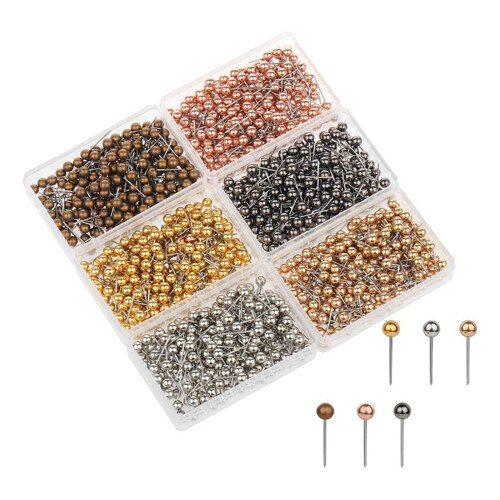 500 Pcs Map Push Pins Decorative Pushpins Round Head-silver 1