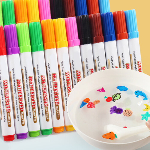 12PCS Floating Whiteboard Markers Round Tip 12 Color Erasable 1