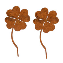 Ensemble de piquets décoratifs de-2 trèfles à quatre feuilles