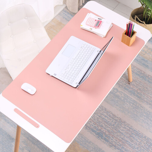 Office Desk Protector Pad Water Resistant Leather-Light gray 2