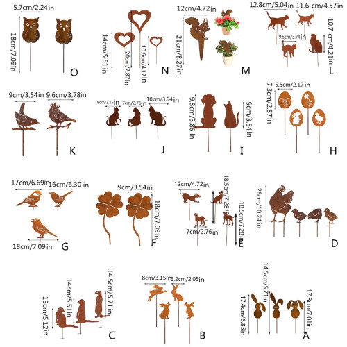 Ensemble de piquets décoratifs de-2 trèfles à quatre feuilles 1