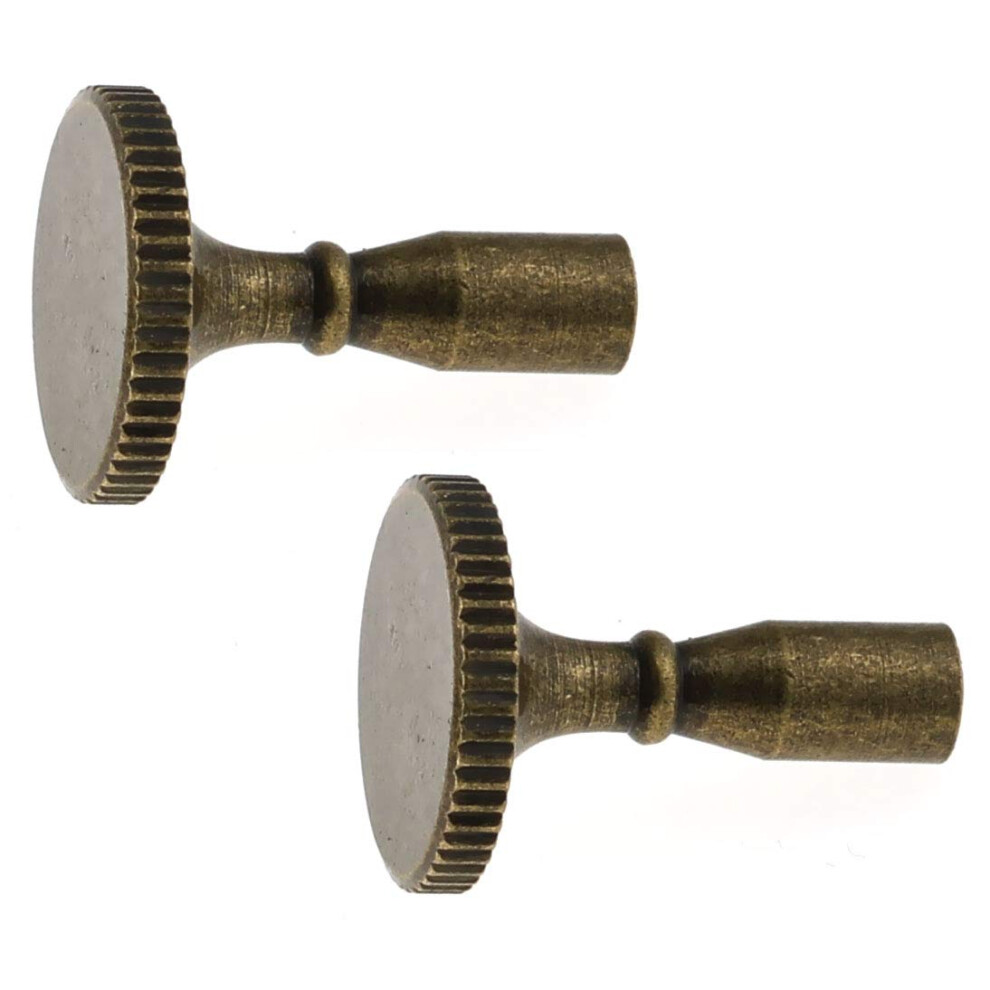 2Pcs Antique Brass Lamp Knob Replacement For Socket Switch, Durable Solid Brass Turn Key 9189345626708
