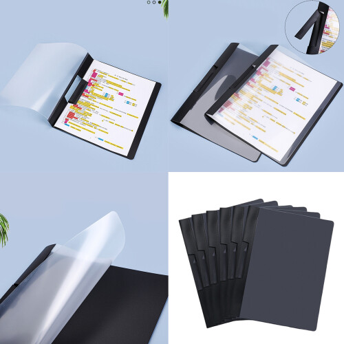 6Pcs Letter Size File Sleeves Document Folder with Side Open 1