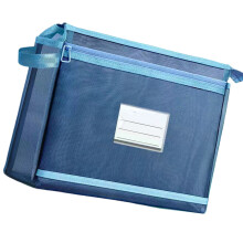 Sac de fichiers à Double couche, organisateur de documents-Bleu