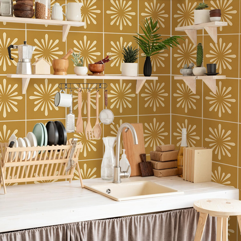 25Pcs Peel And Stick Wall Tiles 6X6 Inch Waterproof Heat Resistant For Kitchen And Bathroom 9426802873191