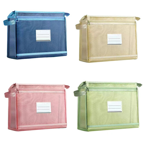 Sac organisateur de documents à Double couche, avec fenêtre-Vert 1