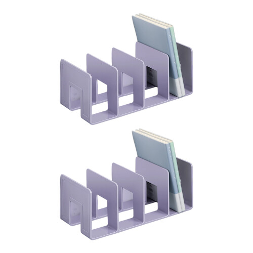 Bookend for Shelf 4 Section Acrylic Book End Book-Purple