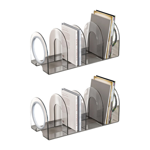 Pack van 2 Bureau Boek Einde 4 Compartimenten Acryl-Blauw