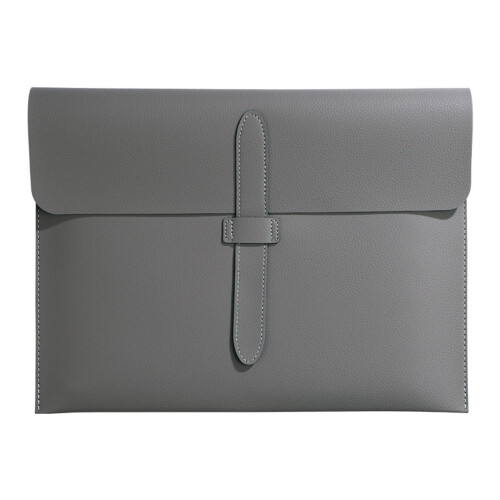 Leather File Folder Document Organiser Pouches File-Grey