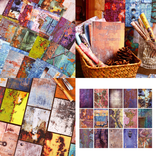 30Sheets Antique Paper Sheets Retro Aesthetic-Rust stains 1