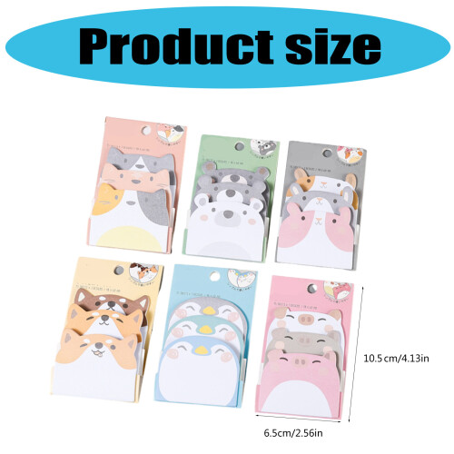 Cartoon Animal Notes Pad 270 Sheets Adheive Note Paper Small 2
