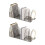 Pack of 2 Desk Book End 4 Compartment Acrylic Bookend-White 1