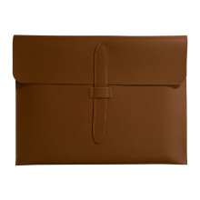 Letter Size Leather Document Case for Business-Dark Brown
