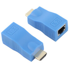 HDMI-verlenger met RJ45-uitgang, HDMI-naar-netwerkkabelconverter ondersteunt 1080p/4K-resolutie over Cat5- en Cat6-kabels tot 30 meter - Ingebouwde