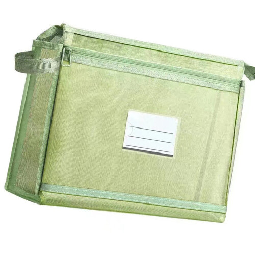 Double Layered File Bag Nylons Mesh Document Organiser-Green